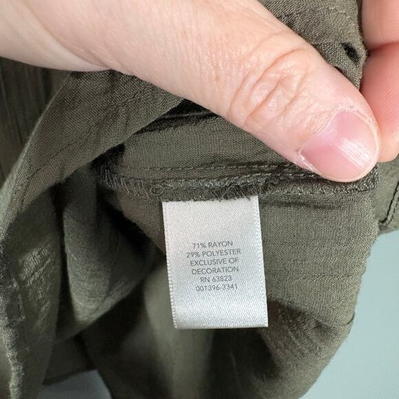 CJ Banks Gray Boho Embroidered Peasant Blouse - Size 1X - Women's Plus Size Top - Picture 7 of 8